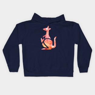 Kangaroo Watercolor Kids Hoodie